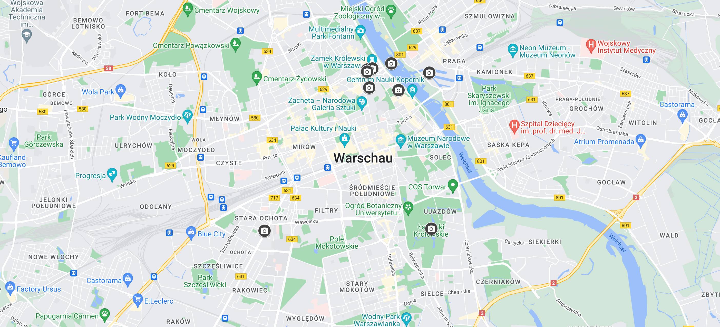 Google Maps Warsaw Poland
