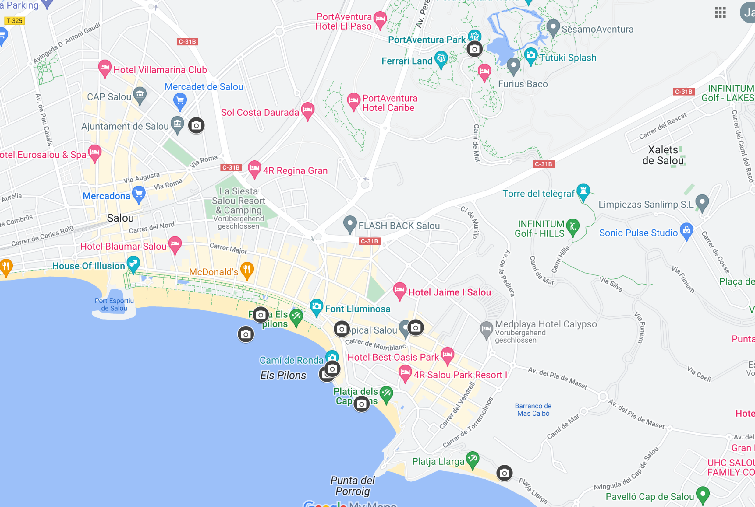Google Maps Salou Spain