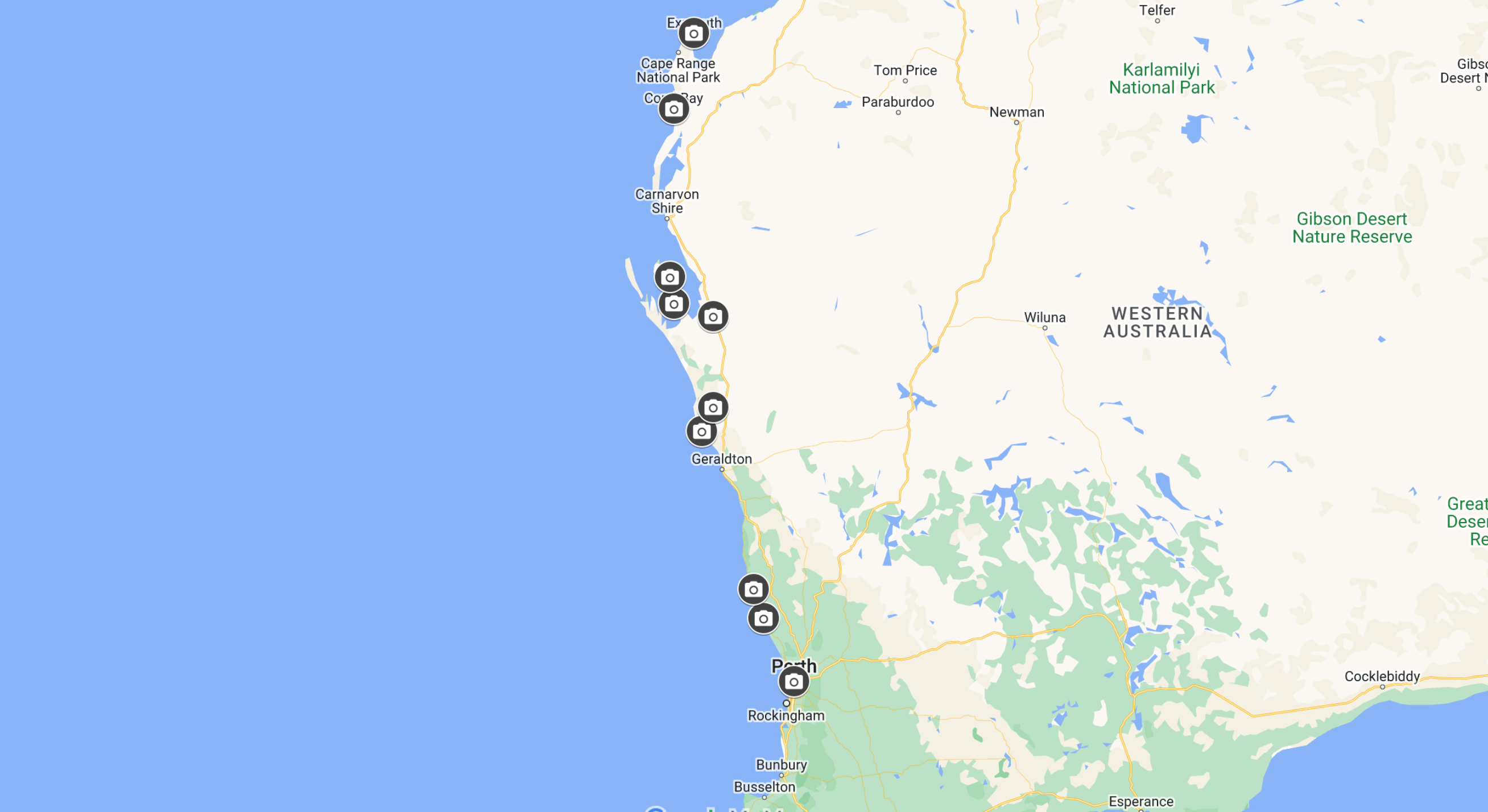Google Maps West Coast Australia