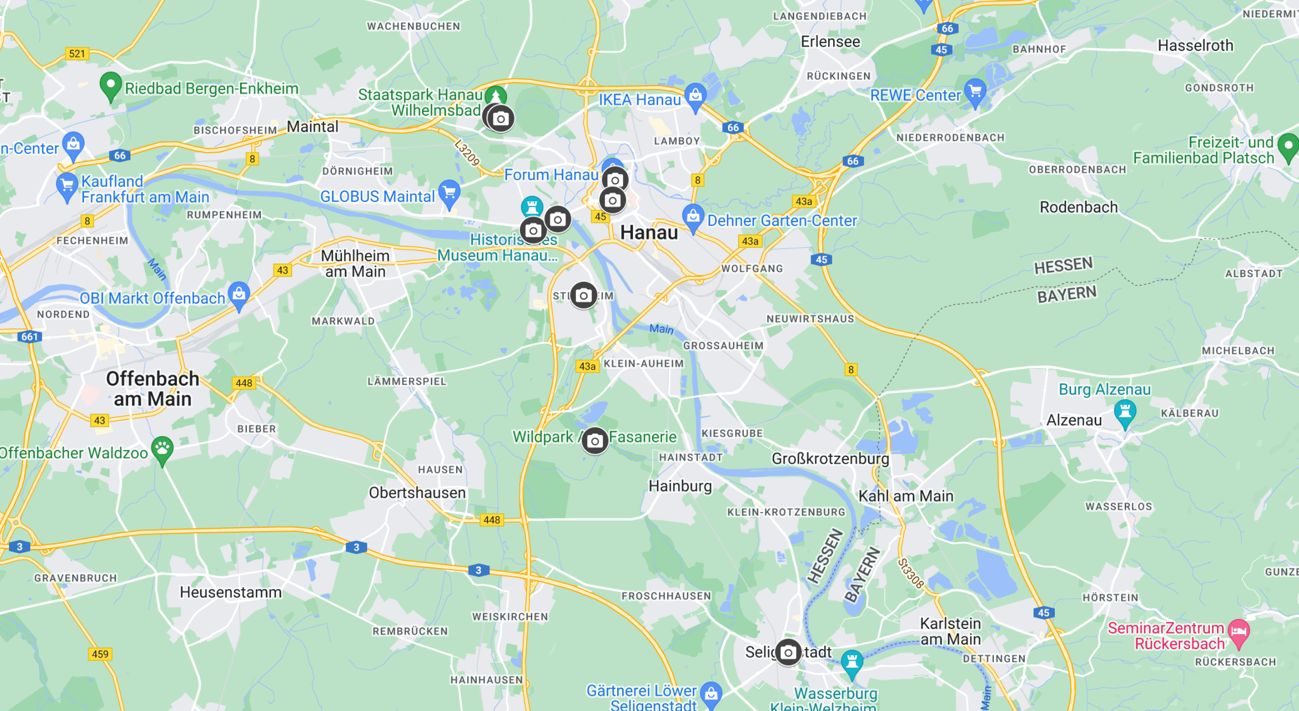 Google Maps Hanau Germany