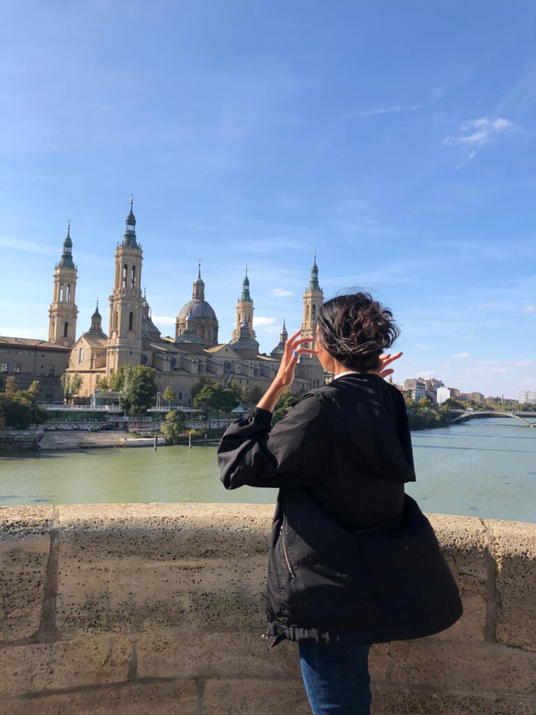 Person Basilica Senora del Pilar Zaragoza Spain