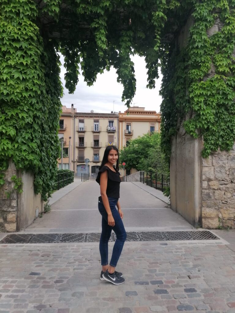 Person City Wall Walk Girona Spain​