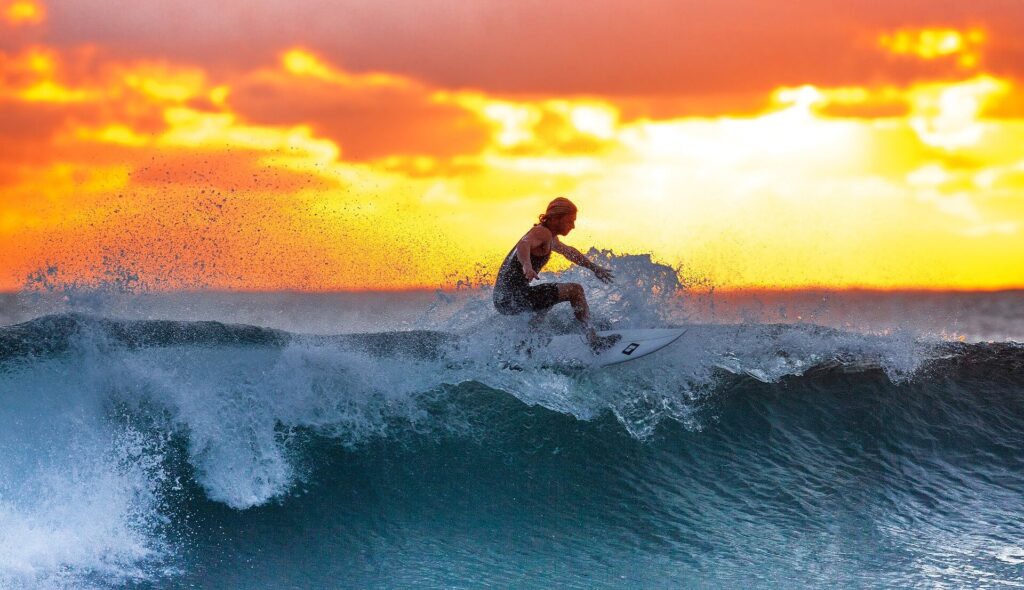 Surf in Zurriola Beach​ San Sebastian Spain